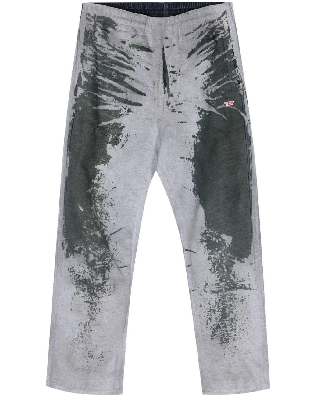 DIESEL Gray D-Lab Track Straight-Leg Jeans