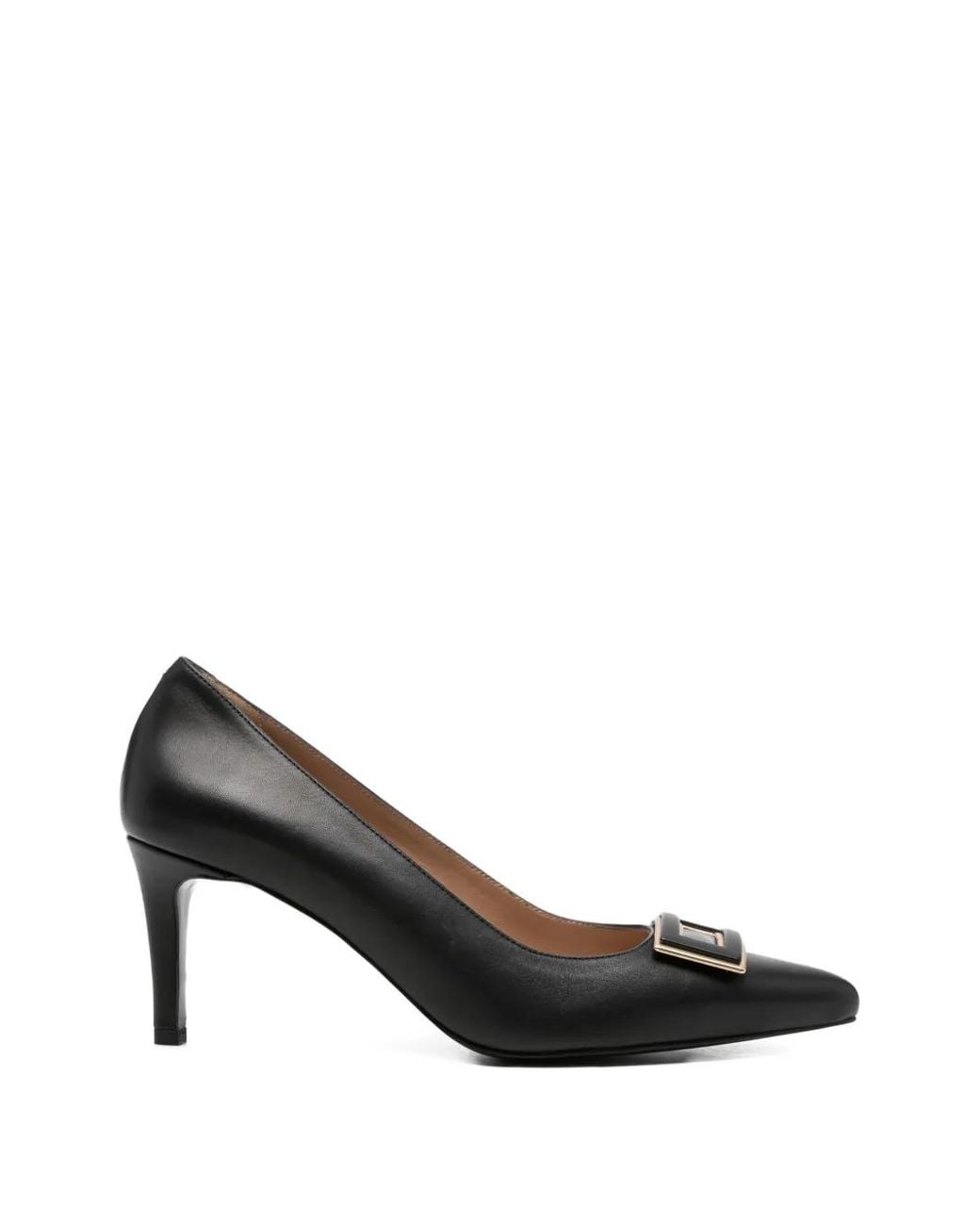 SERGIO MORETTI FIRENZE Black Buckle-Detail Pumps