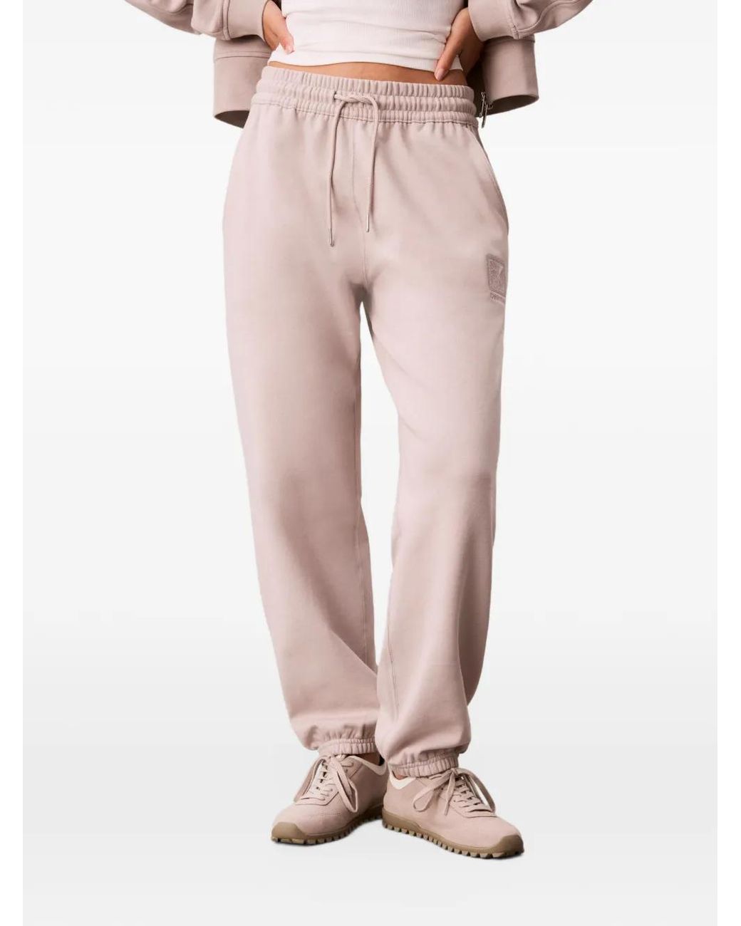 Calvin Klein Pink Logo-Embroidered Drawstring Track Pants