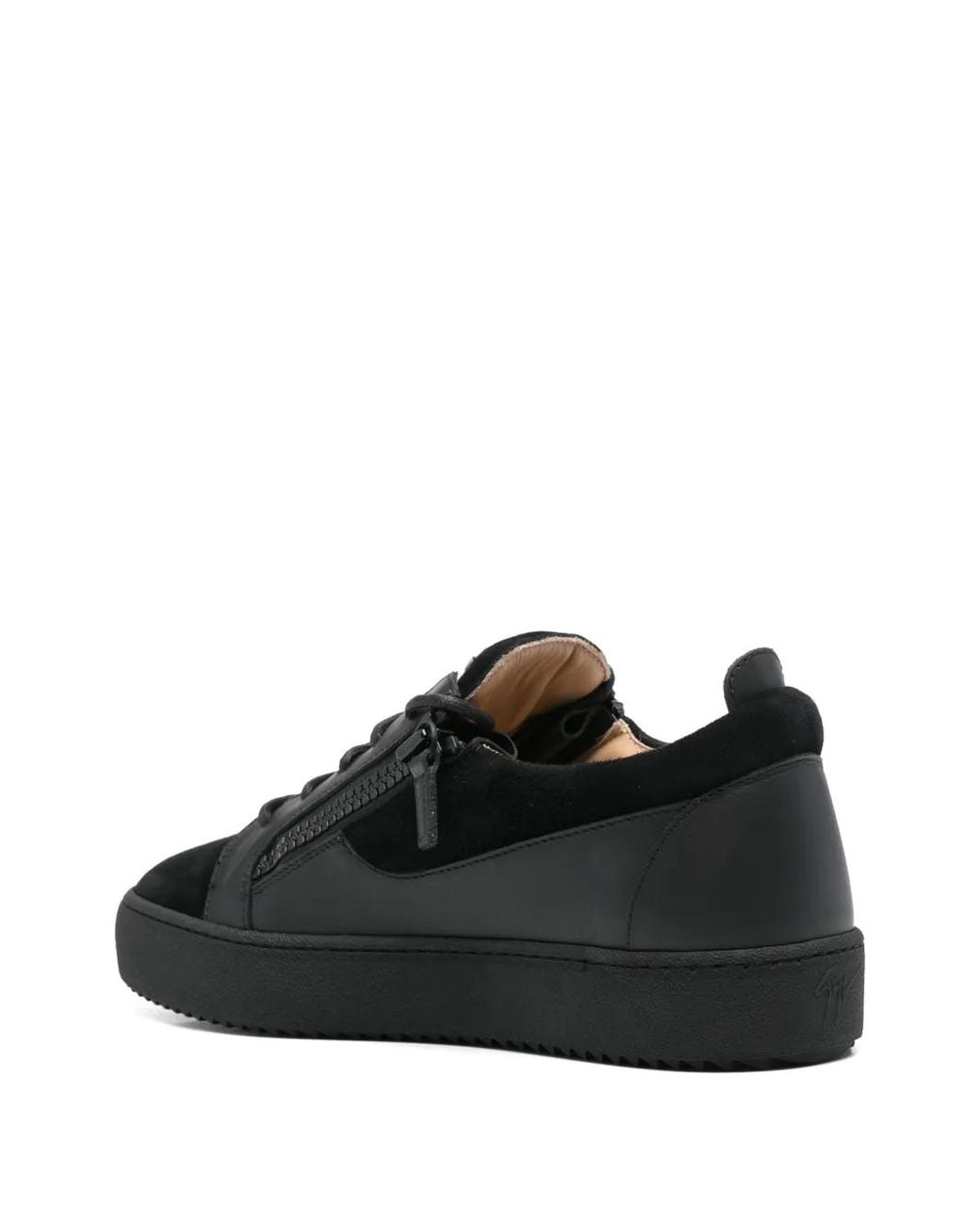 Giuseppe Zanotti Black Frankie Double-Zip Low-Top Sneakers for men