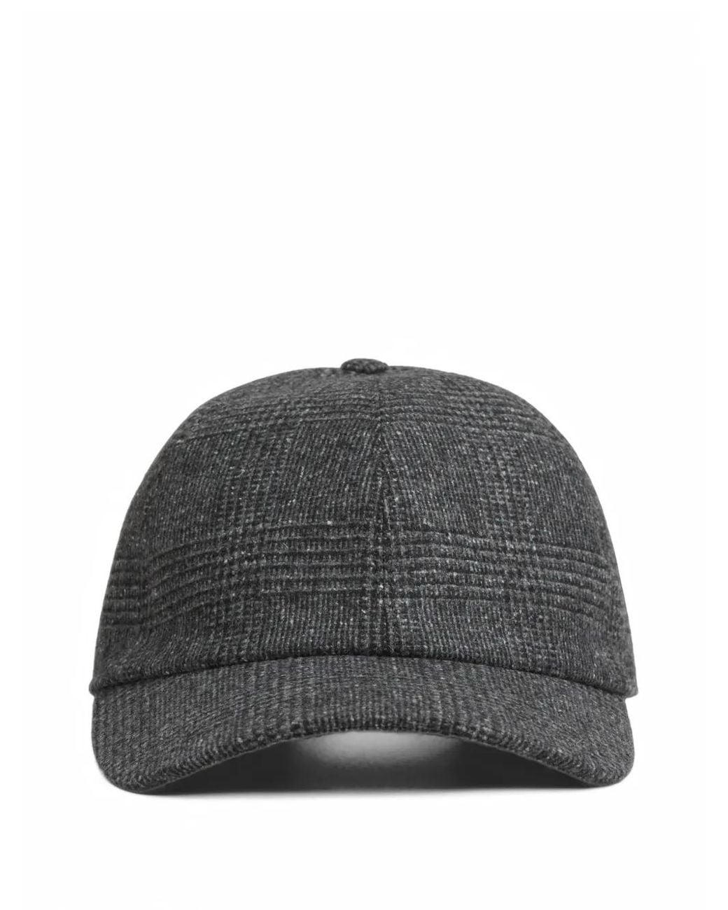 Borsalino Gray Hiker Checked Baseball Cap for men