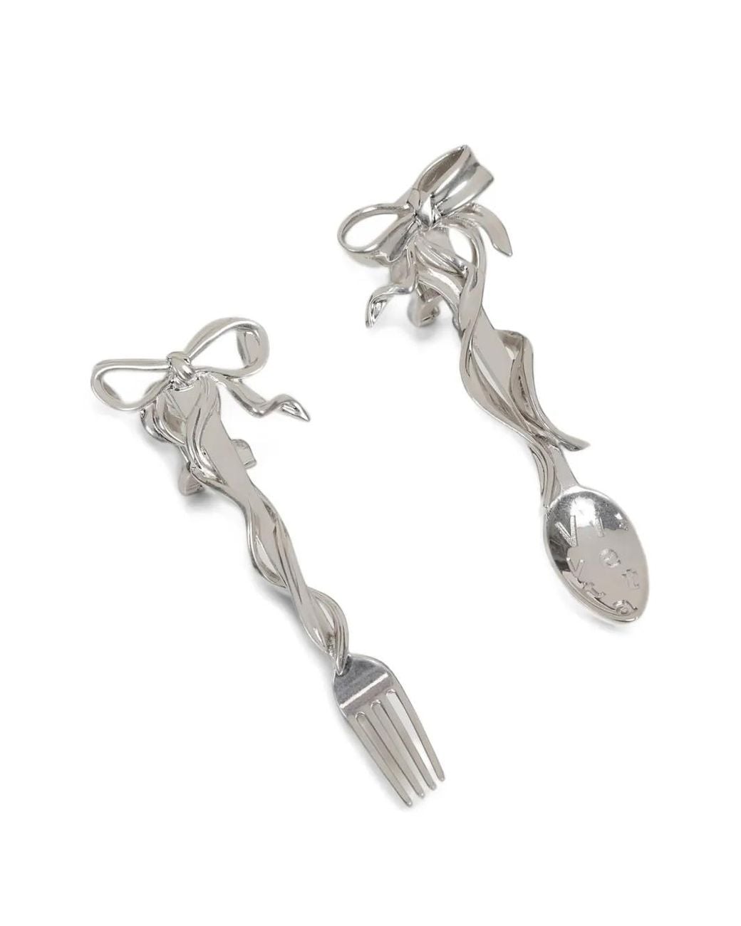 Vivetta Metallic Bow-Detail Cutlery Clip-On Earrings