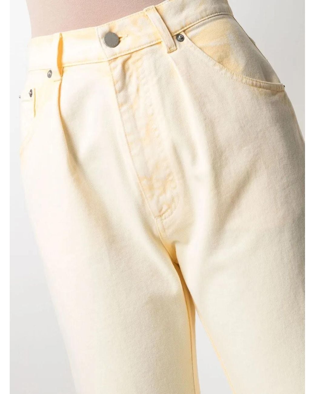 Alberta Ferretti Natural Faded Tapered Jeans