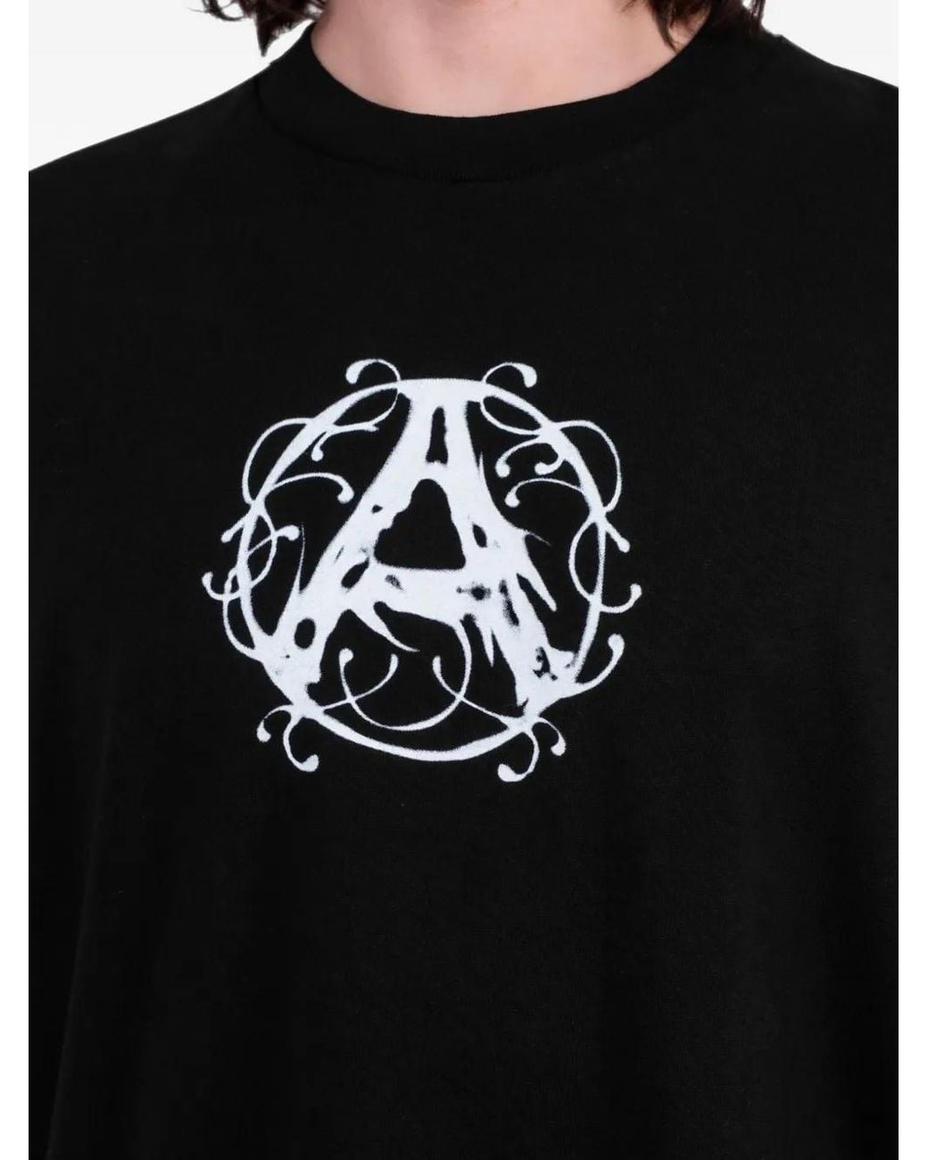 Afield Out Black Axis Logo-Print Cotton T-Shirt for men