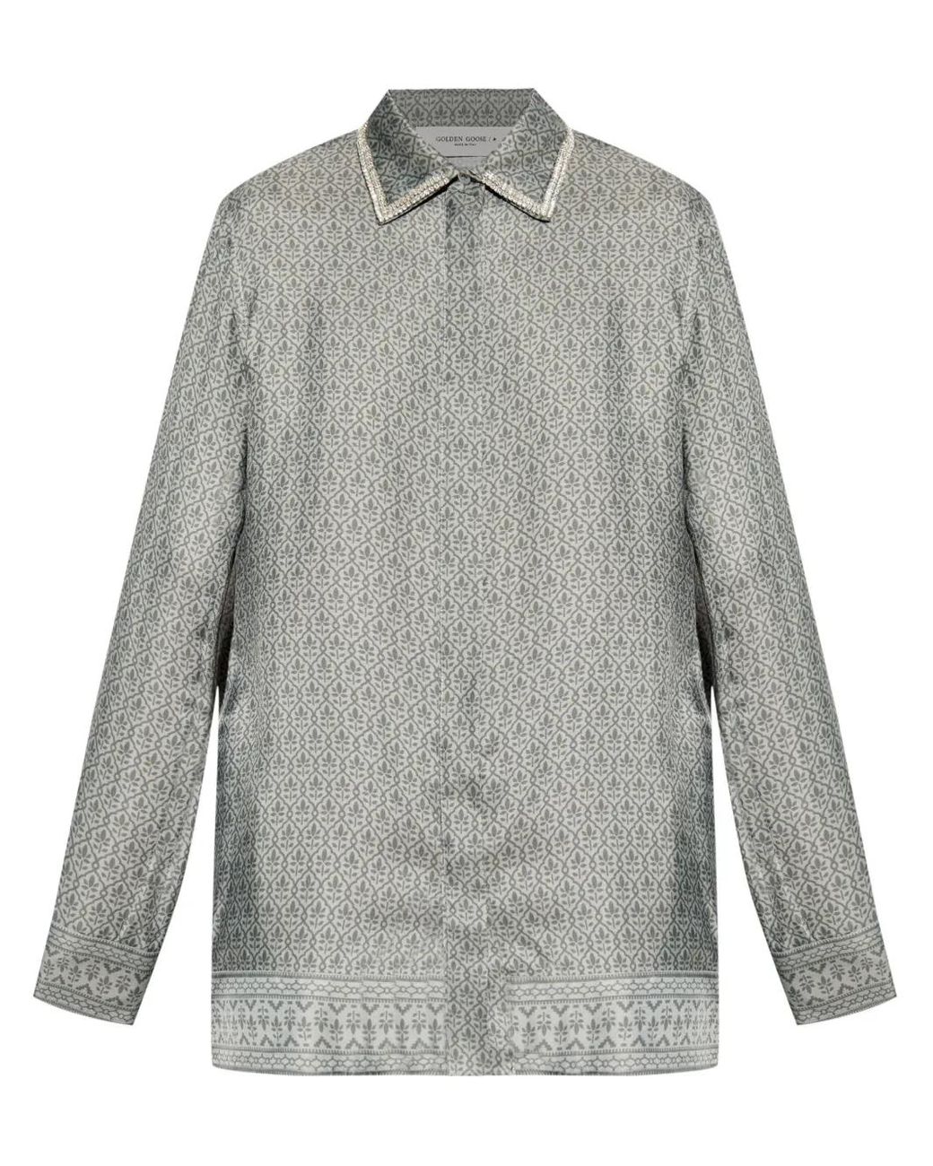 Golden Goose Deluxe Brand Gray Shirt With Decorative Collar