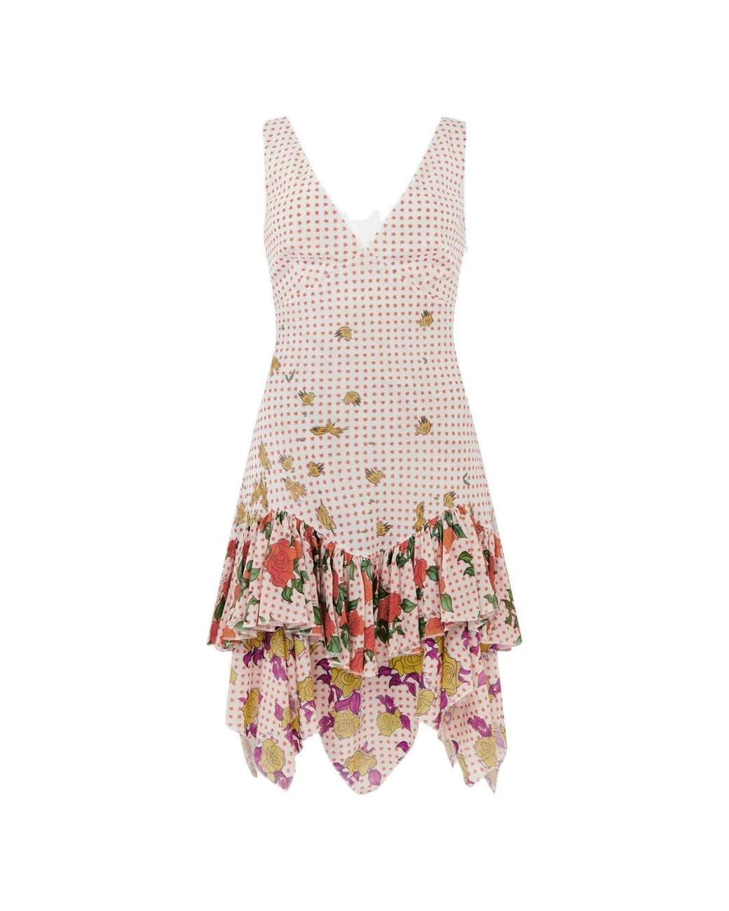 Donde Esteban White Pajaritos Y Rosas Cotton Voile Mini Dress