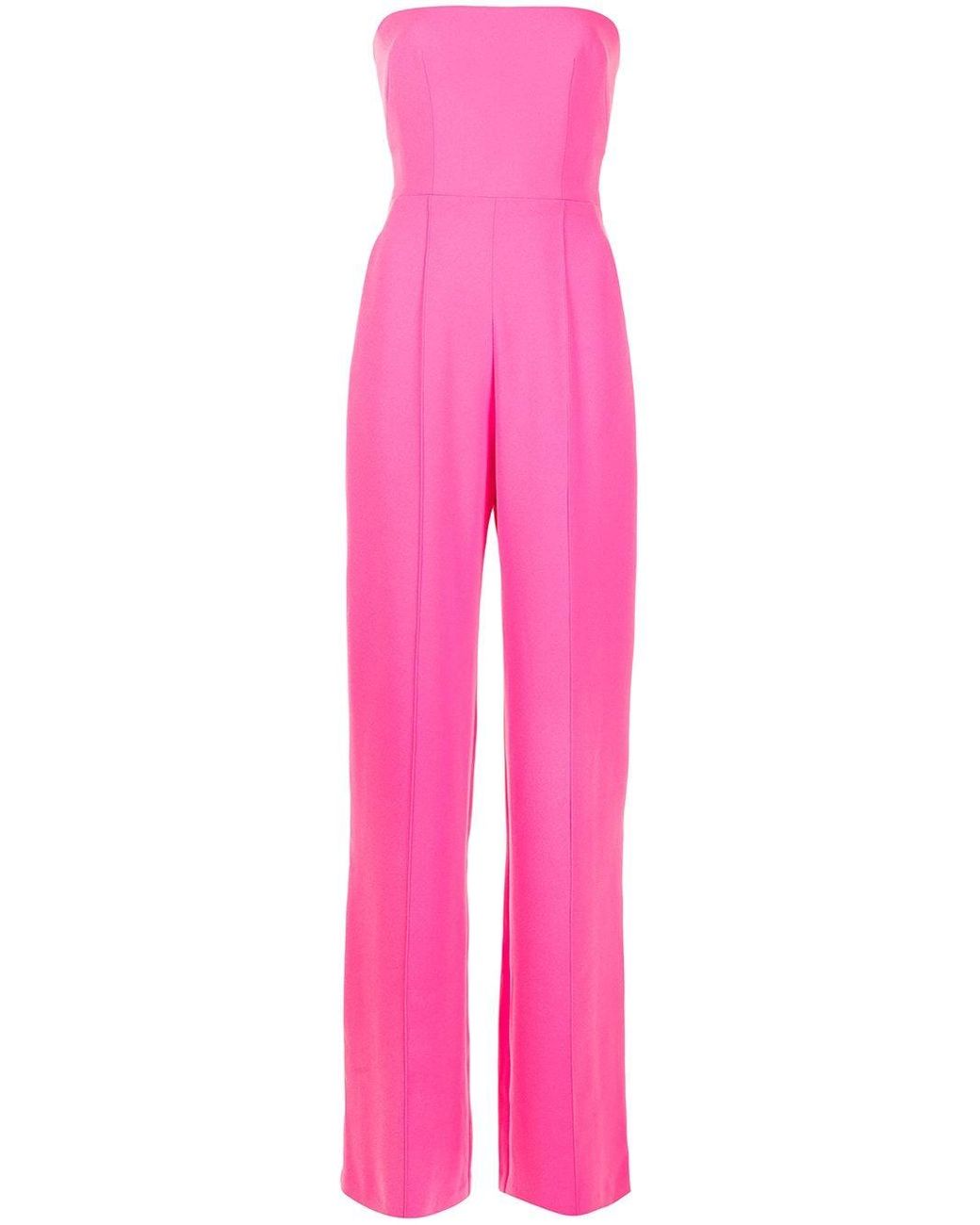Alex Perry Mandel Wide-leg Strapless Jumpsuit in Pink | Lyst