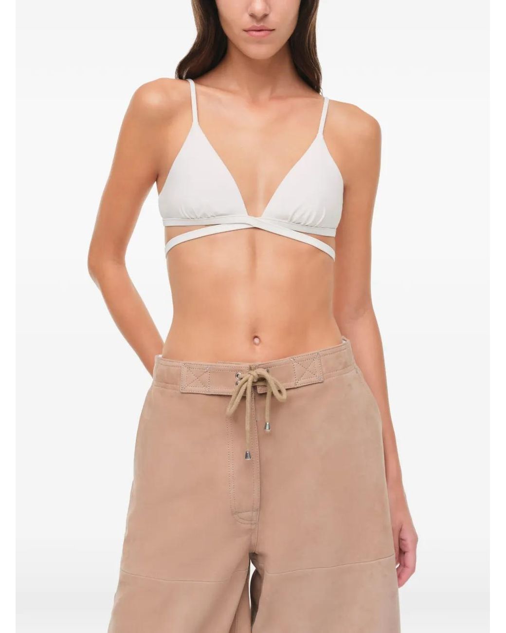 Bermudas Whitaker De Piel Jonathan Simkhai de color White