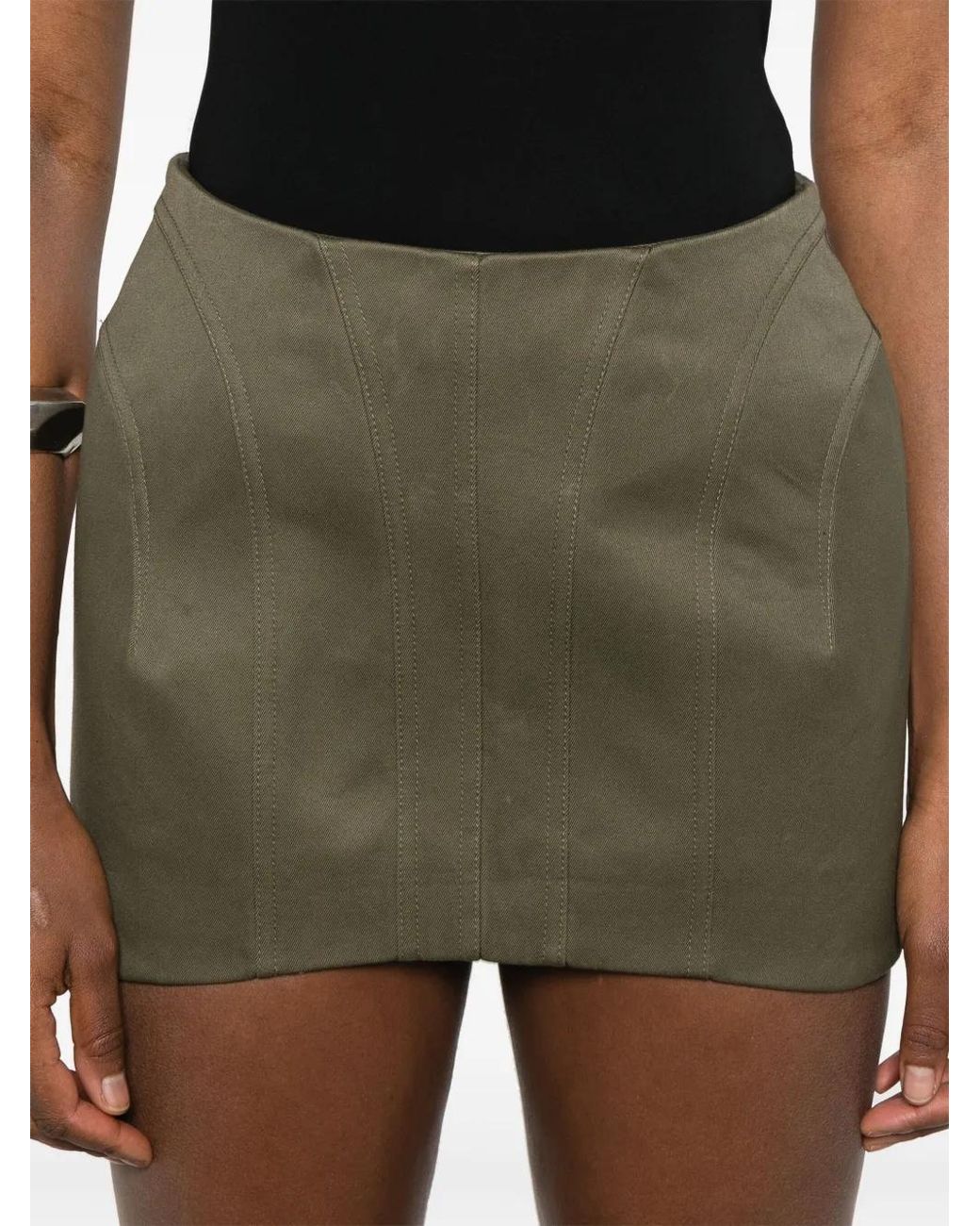 Mugler Green Tailored Mini Skirt