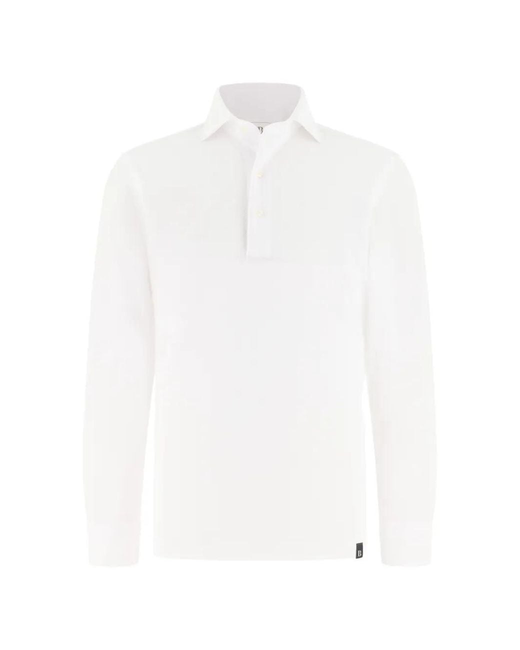 Boggi White Buttoned Jersey Polo Shirt for men