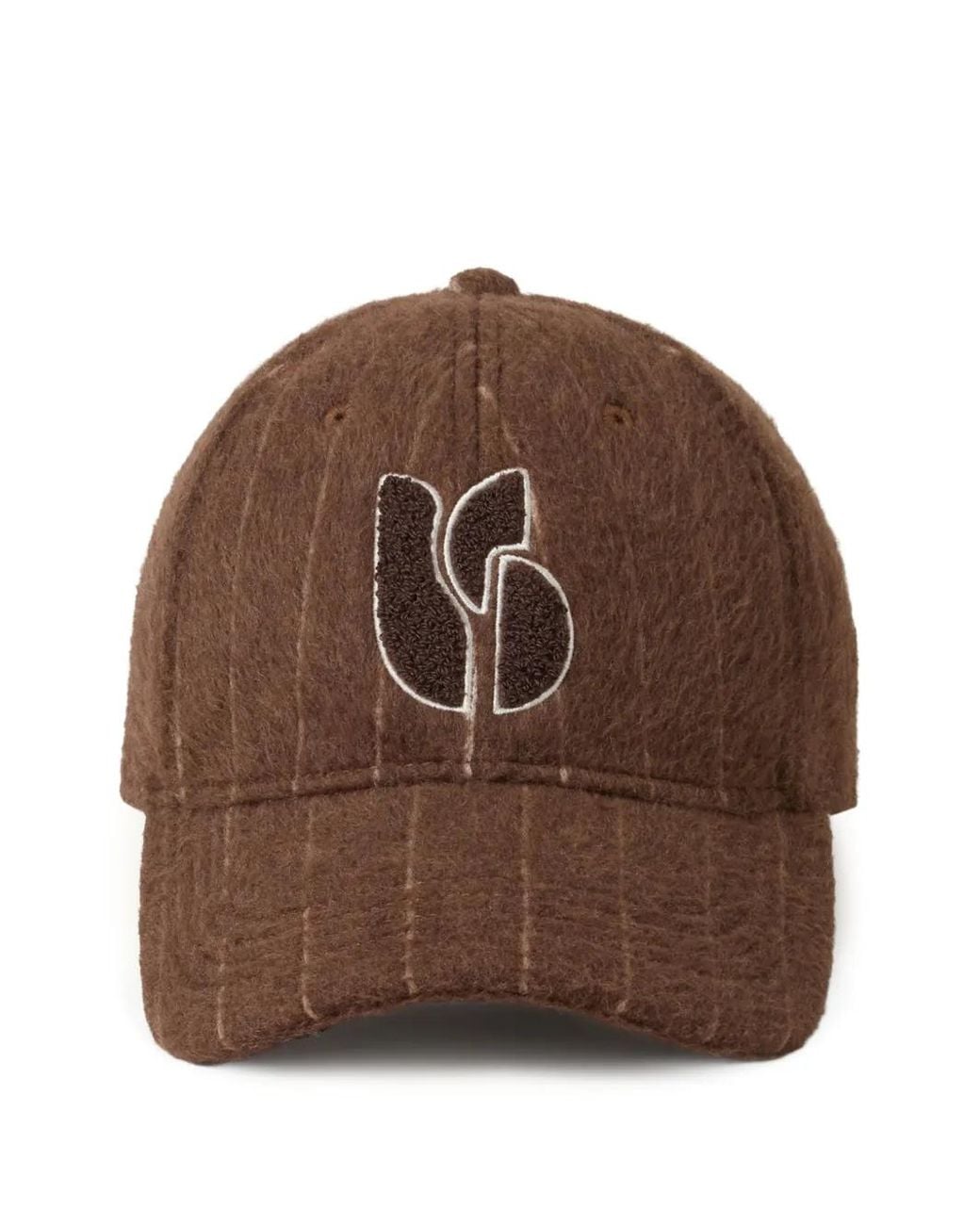 Ba&sh Brown Hugo Pinstriped Baseball Cap