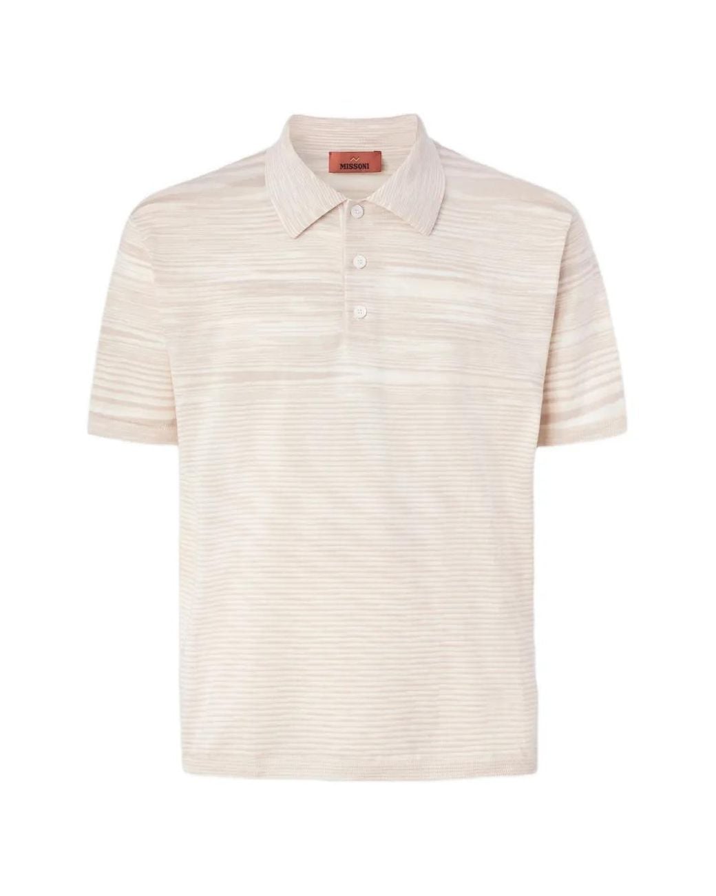 Missoni White Fiamma Mercerized Cotton Polo Shirt for men