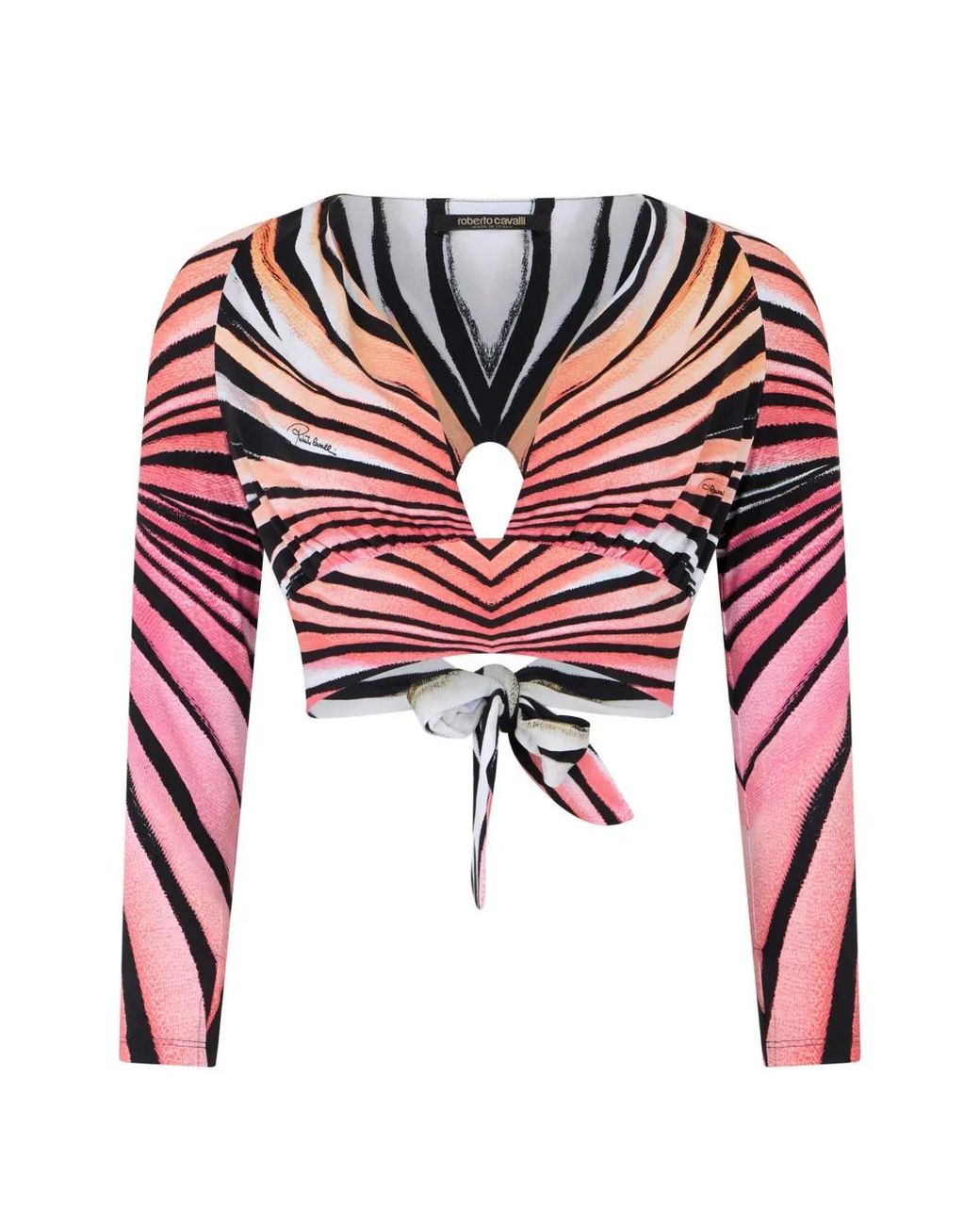 Roberto Cavalli Red Haut Imprimé À Fermeture Nouée