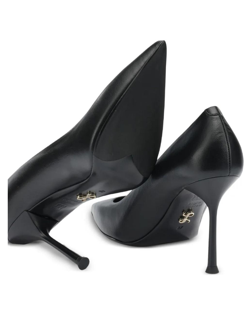 Sergio Levantesi Black Pointed-Toe Heeled Pumps