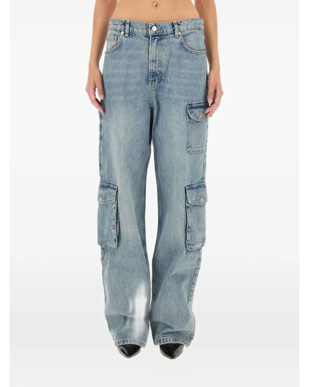 Moschino Blue Button Cargo Pants