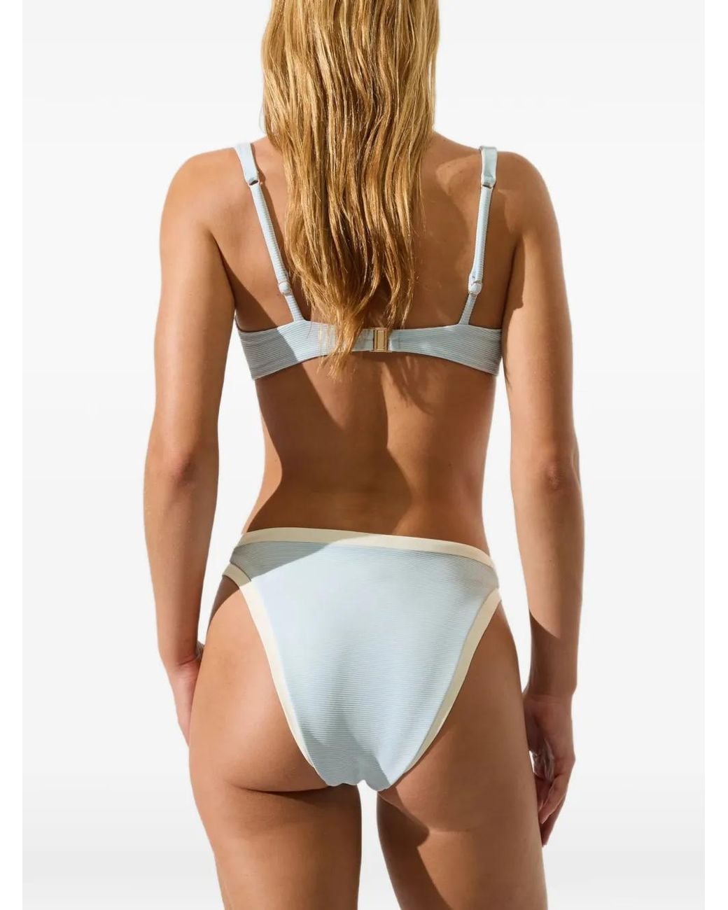 Karl Lagerfeld Blue Signature Metal-Charm Bikini Bottoms