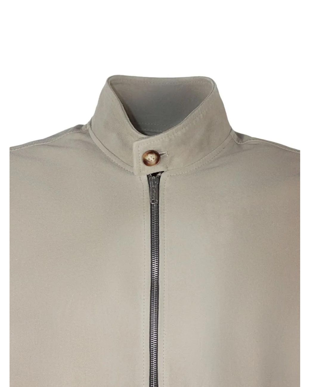 Volfagli Gray Plutone High-Collar Suede Jacket for men