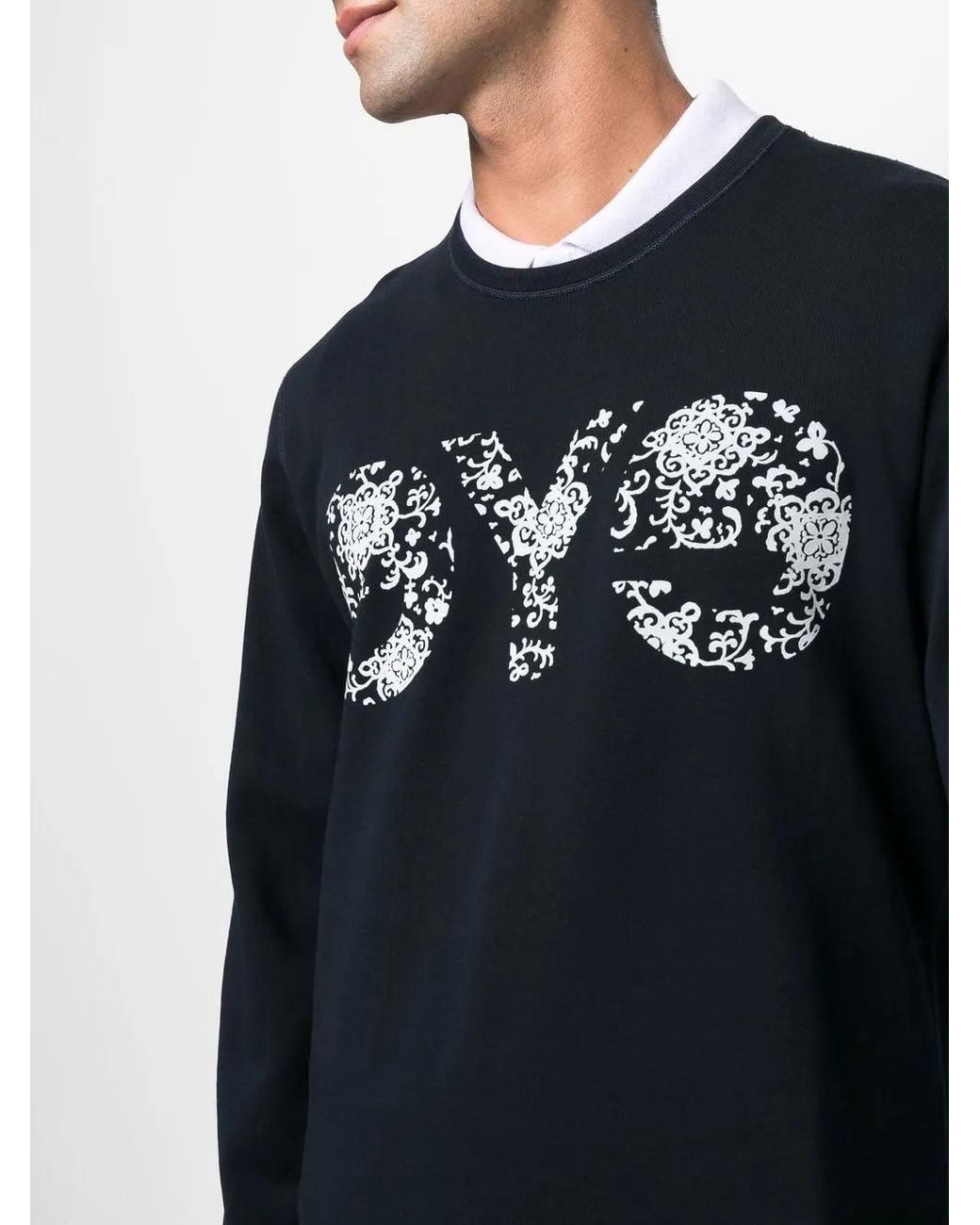 Junya Watanabe Blue Logo Crew Neck Sweatshirt for men