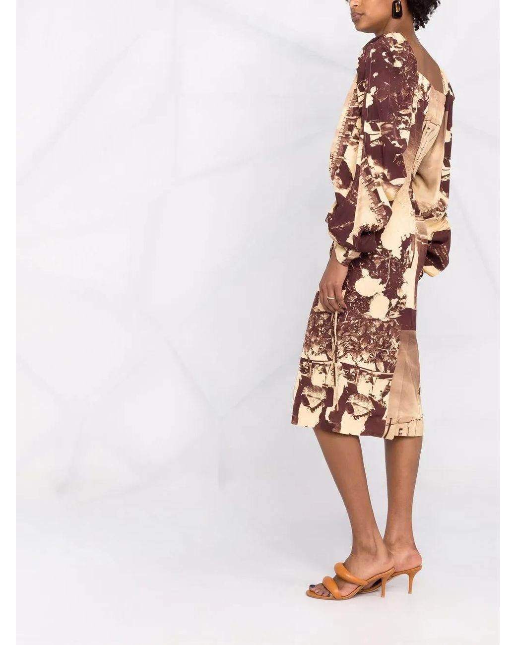Rejina Pyo Multicolor Scene-Print Square-Neck Dress