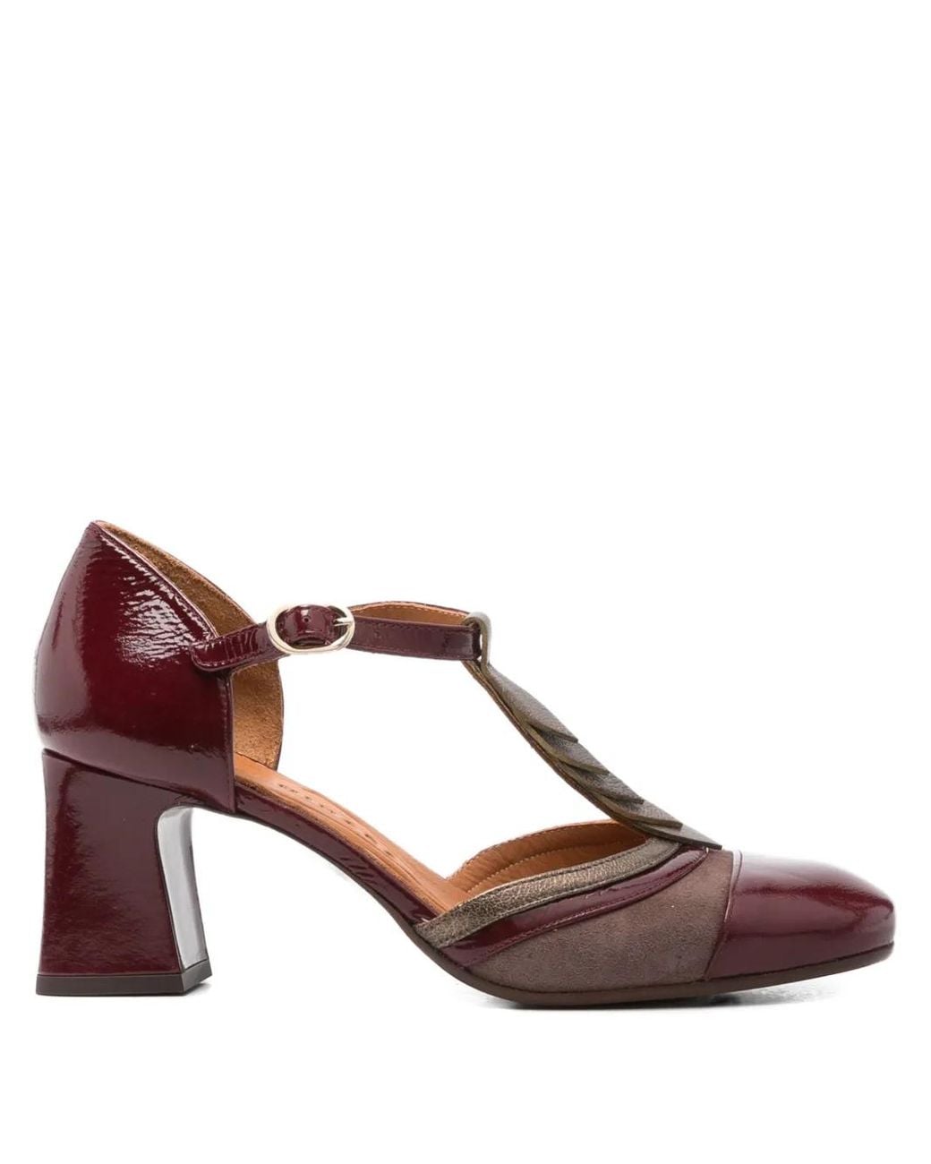 Chie Mihara Brown 70Mm T-Bar Block-Heel Pumps