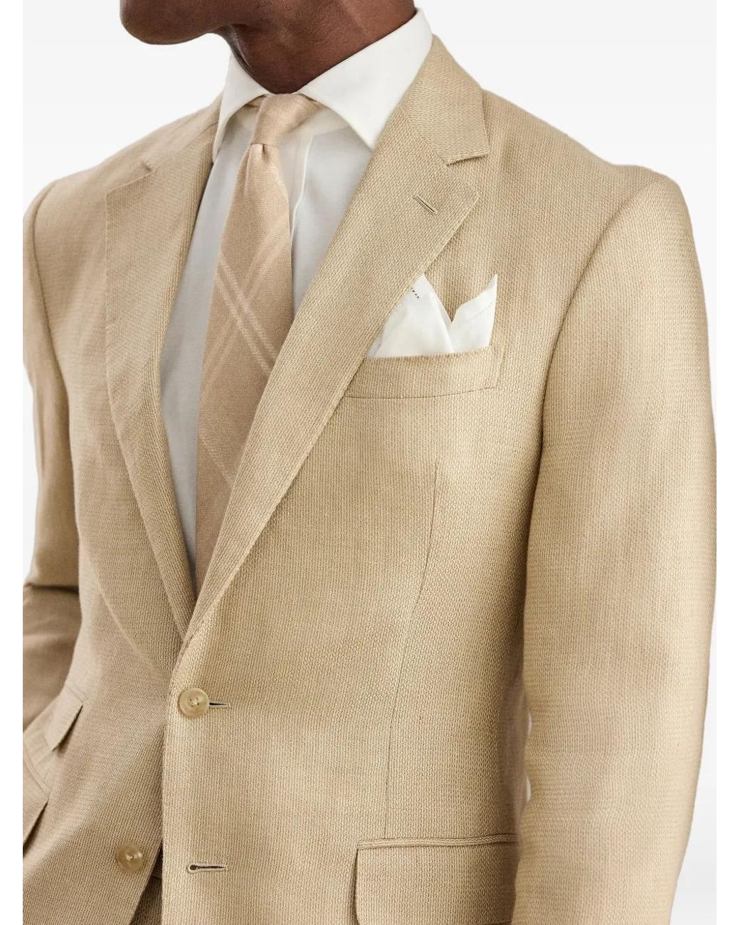 Ralph Lauren Natural Kent Notch-Lapel Double-Breasted Blazer for men