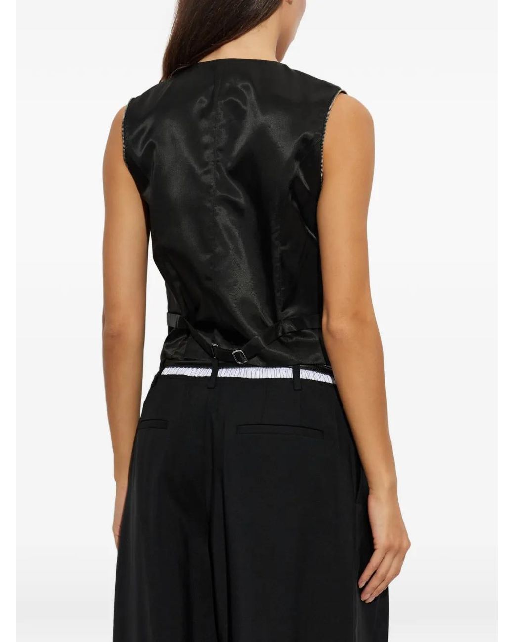 Alexander Wang Black Zip-Detail Waistcoat