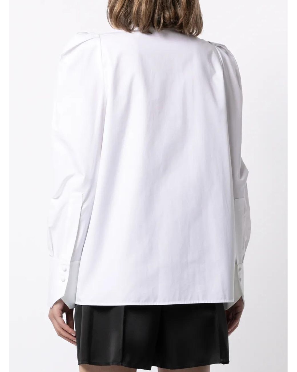 Dice Kayek White Cotton Poplin Long-Sleeved Shirt