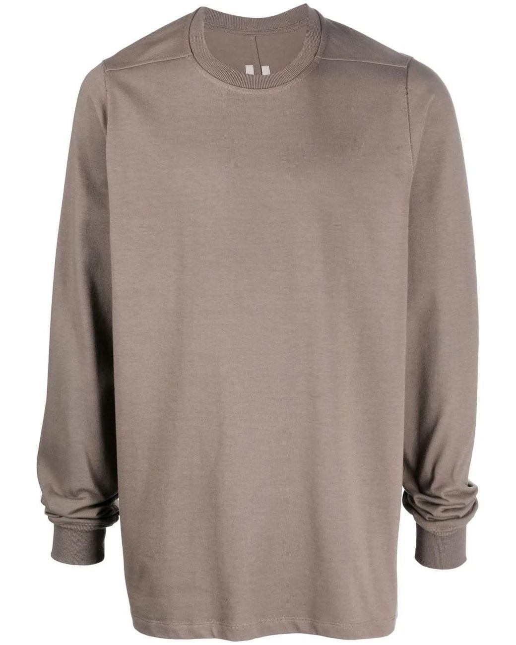 Rick Owens Brown Long-Sleeve Cotton T-Shirt for men