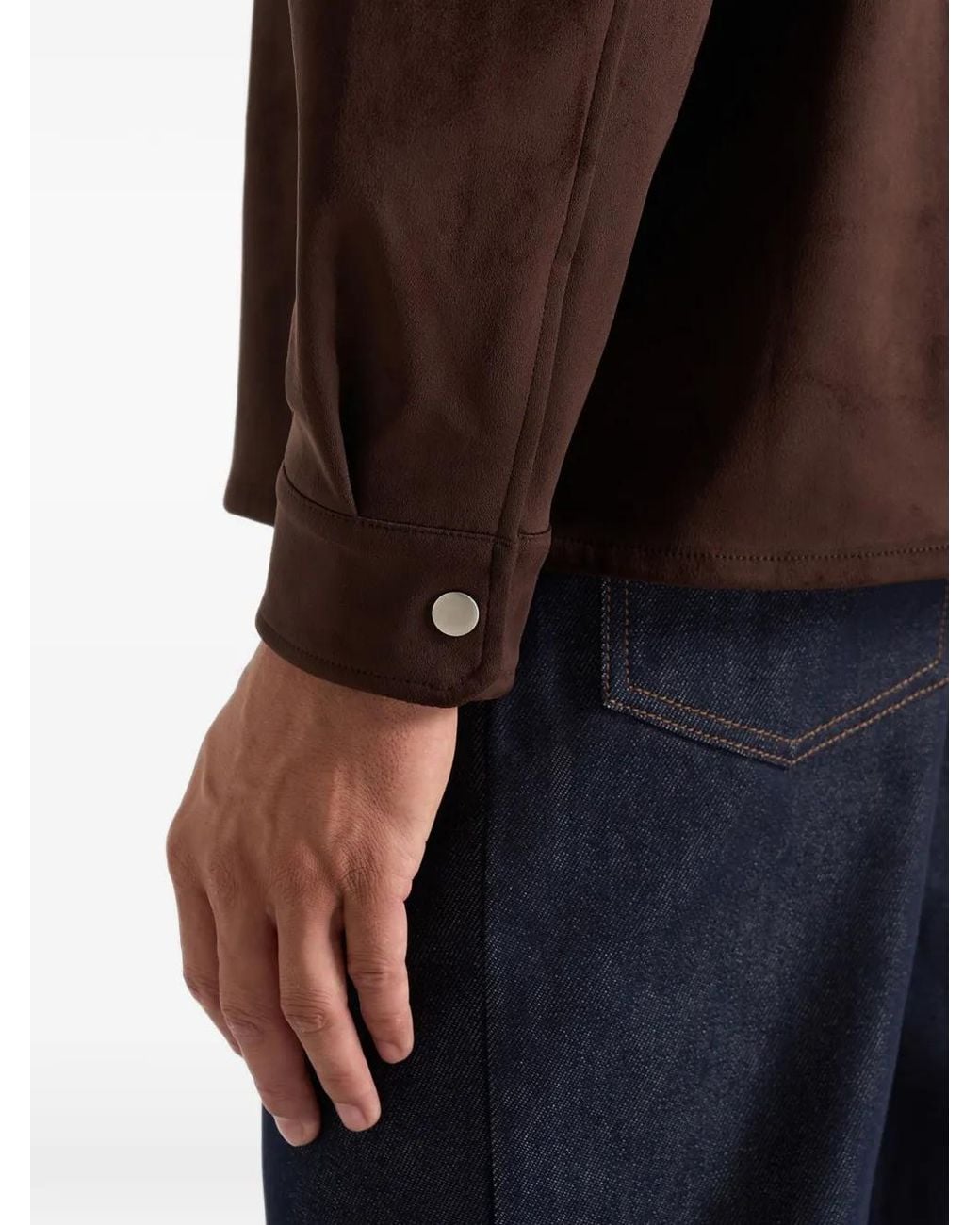 Manière De Voir Brown Andy Panelled Shirt for men