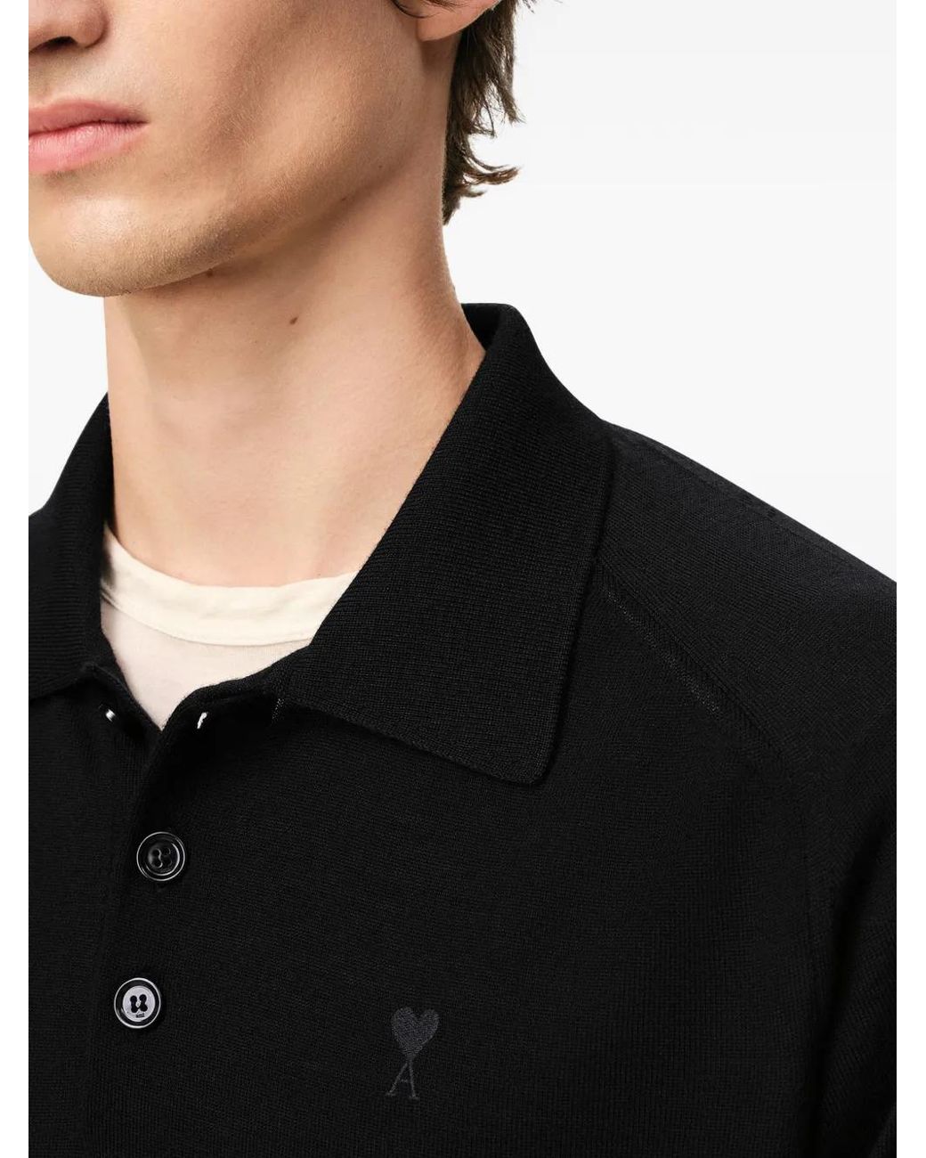 Polo Ami De Coeur Con Botones AMI de hombre de color Black