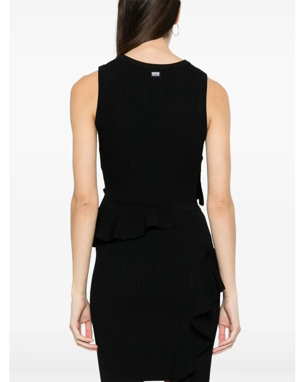 Moschino Black Ruffled Detailing Top