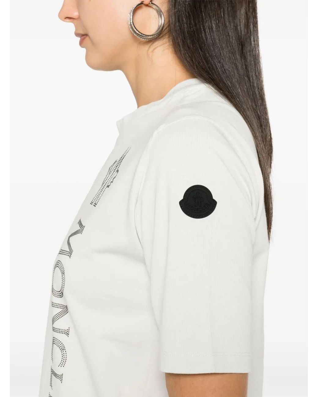 Moncler White Logo-Appliqué T-Shirt