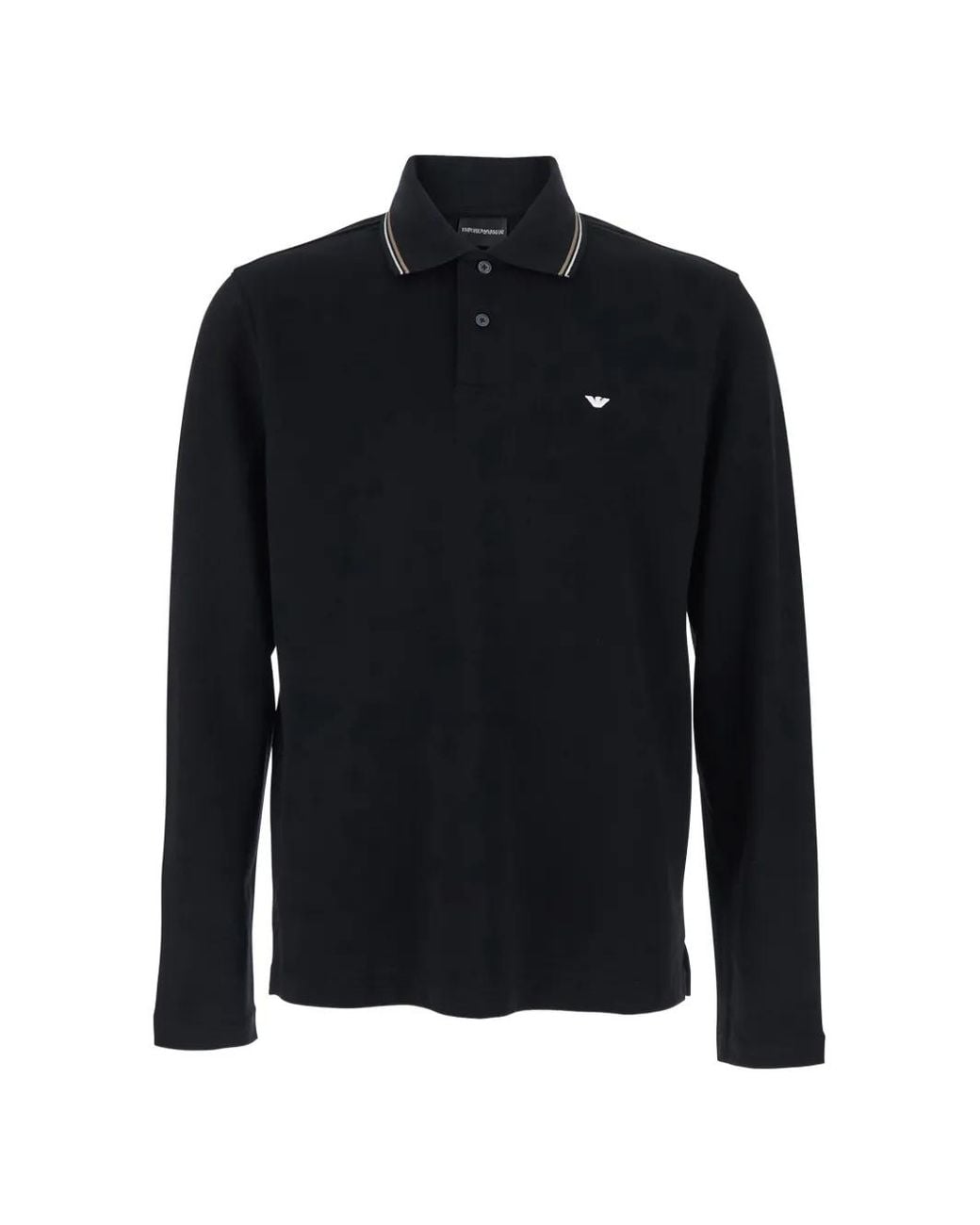 Emporio Armani Blue Logo Cotton Polo Shirt for men