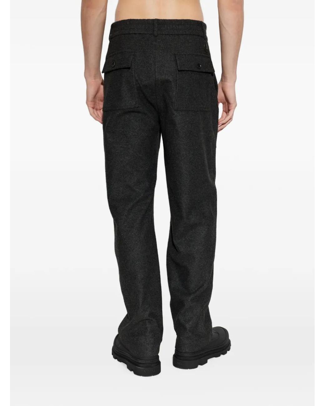 Moncler Black Straight-Leg Trousers for men
