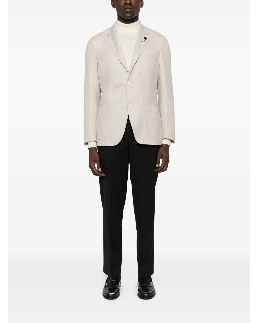Lardini White Patch Pocket Two Button Jacket for men