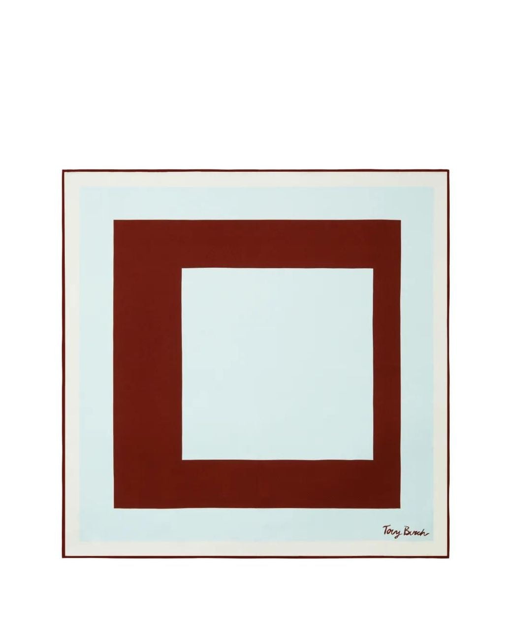 Tory Burch White Geo Square Silk Neckerchief