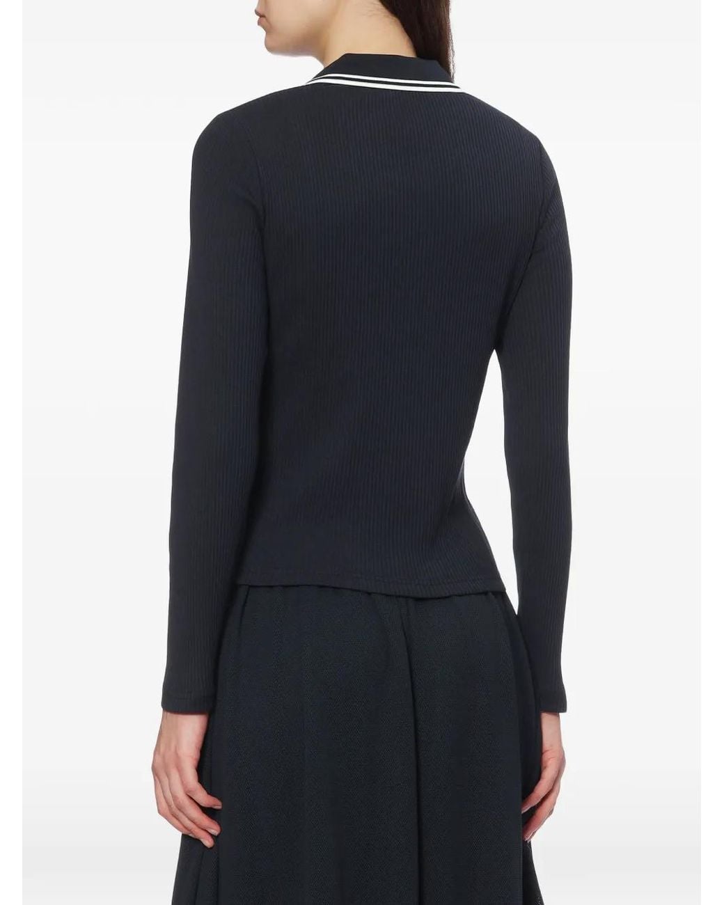 Fred Perry Blue Ribbed-Knit Long-Sleeve Sweater