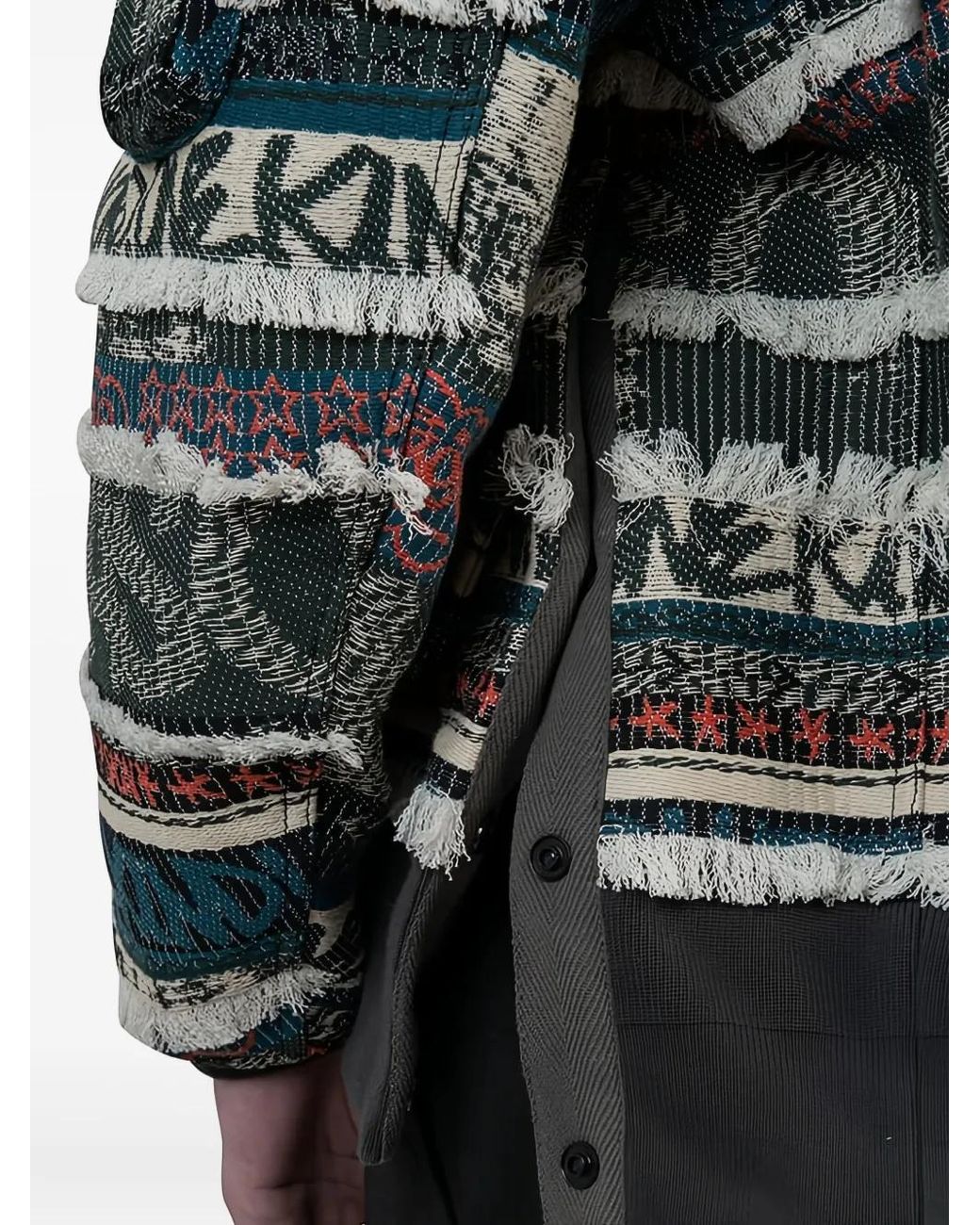 Sacai Gray X Eric Haze Jacquard-Pattern Bomber Jacket for men
