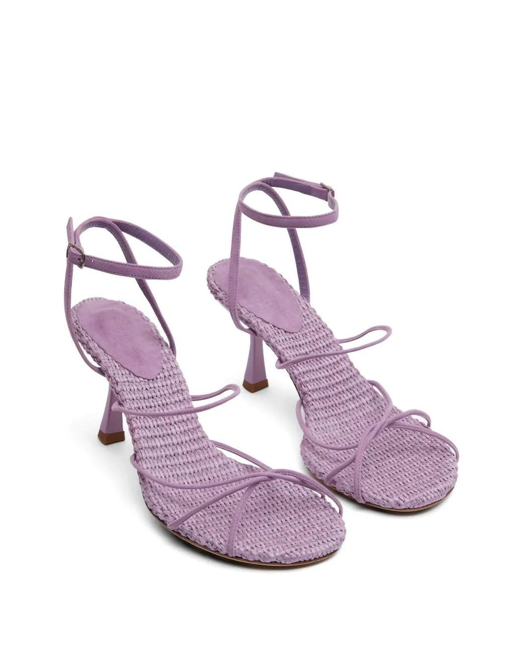 Christopher Esber Pink Blaze Raffia-Suede Sandals