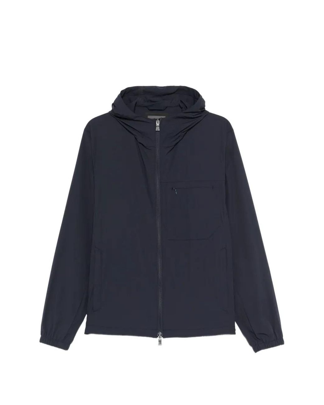 Herno Blue Hooded Zip-Up Jacket for men