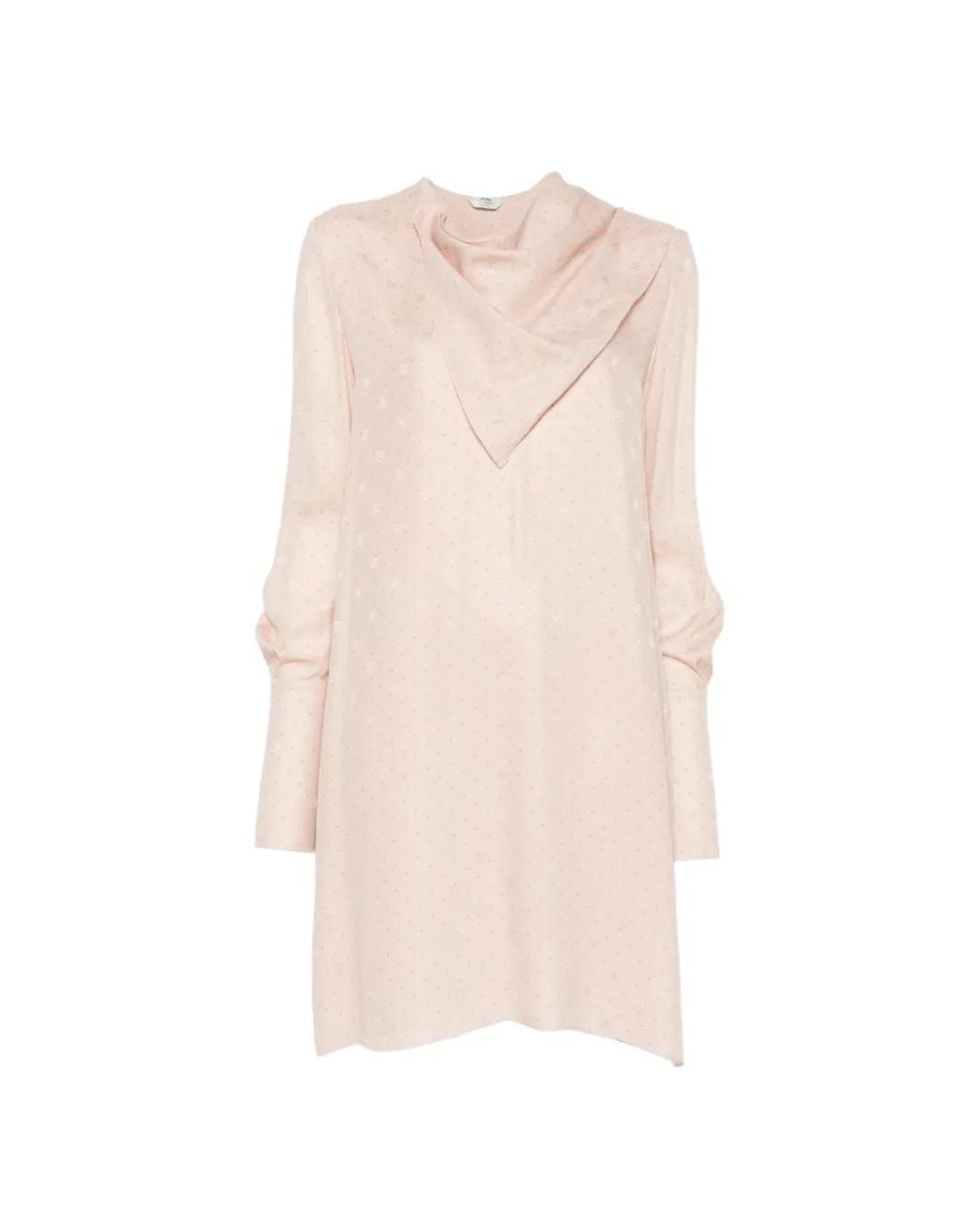Fendi Pink V-Neck Mini Dress