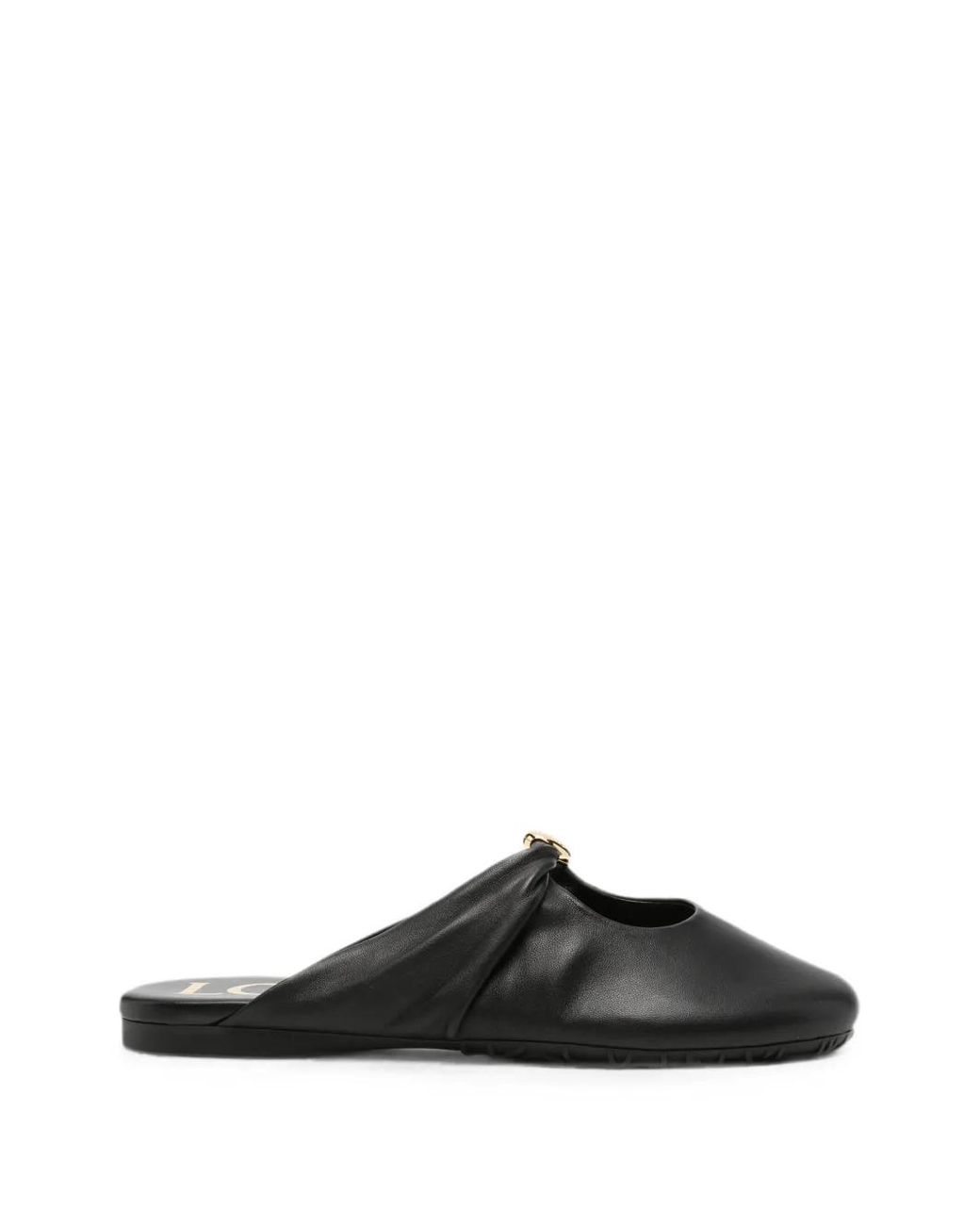 Loewe Black Pebble Soft Leather Slippers