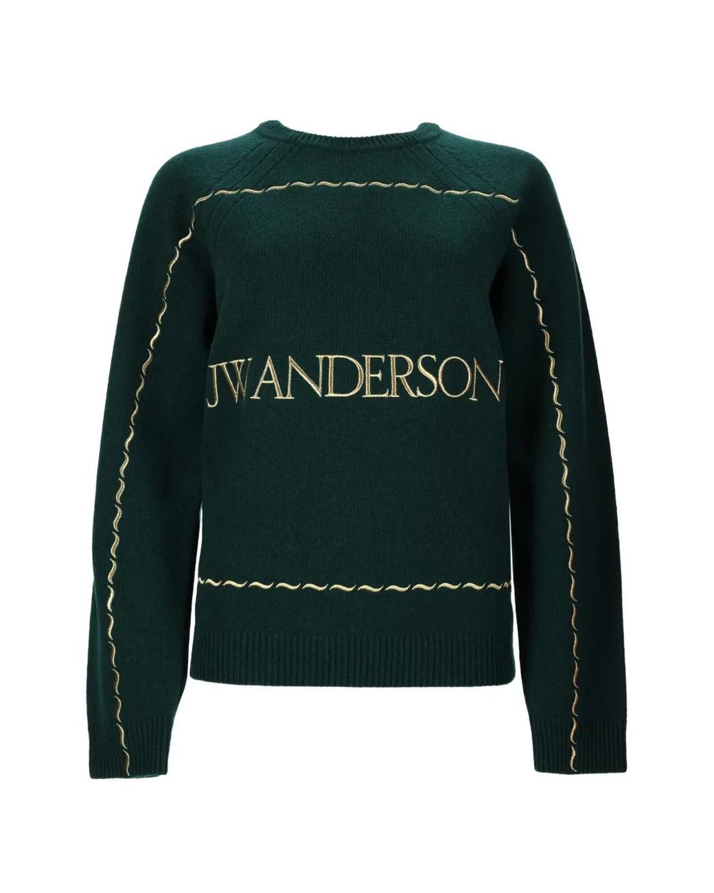 J.W. Anderson Green Logo-Embroidered Wool Sweater for men
