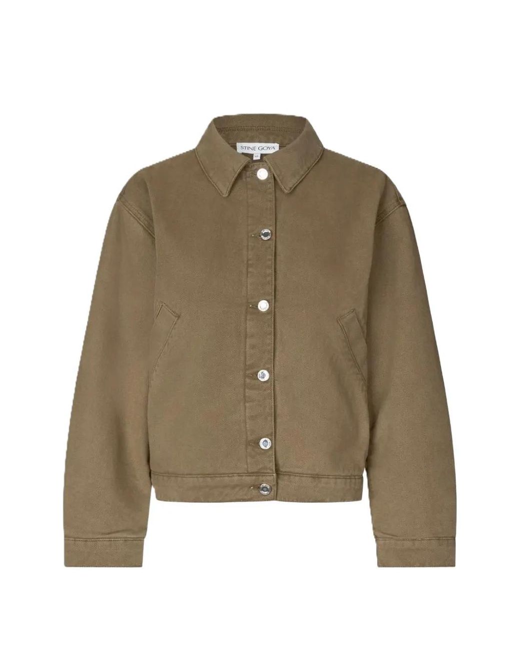 Stine Goya Green Button-Up Denim Jacket