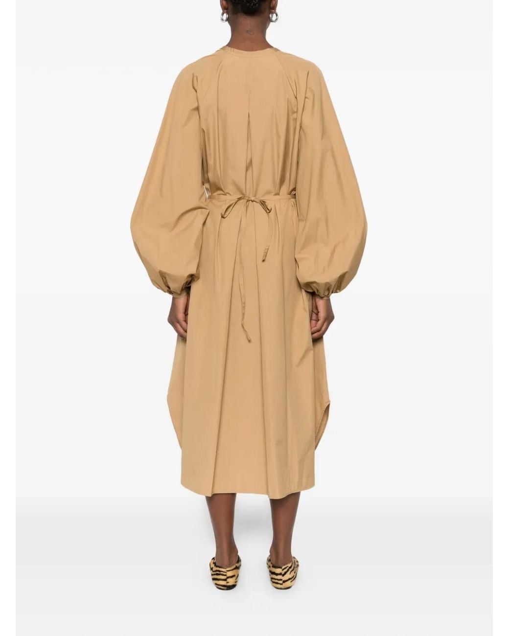 Loulou de Saison Natural Gathered Sleeve Dress