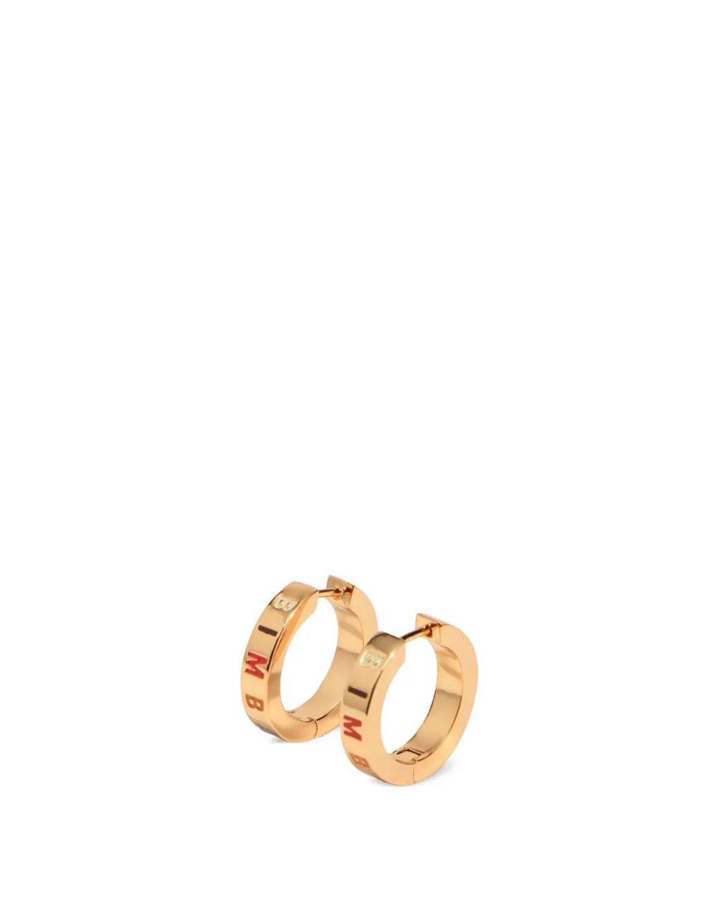 Bimba Y Lola Metallic Medium Multicolored Logo Hoop Earrings
