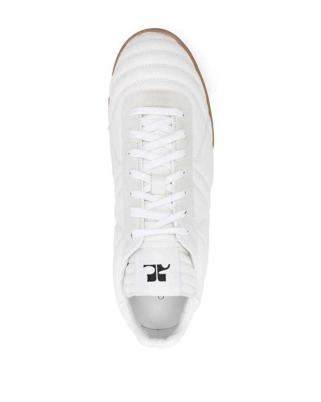 Courreges White Panelled Leather Low-Top Sneakers for men