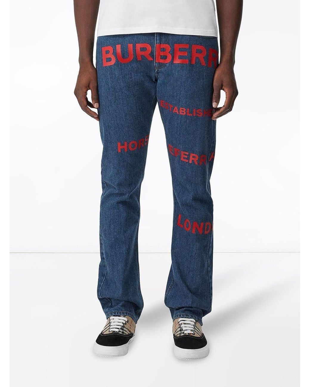 Burberry Straight Fit Horseferry Print Japanese Denim Jeans