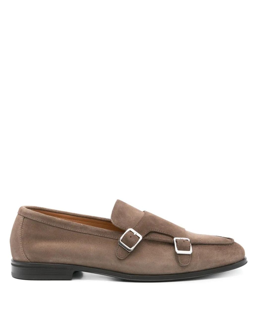 Doucal's Brown Suede Monk Shoes for men