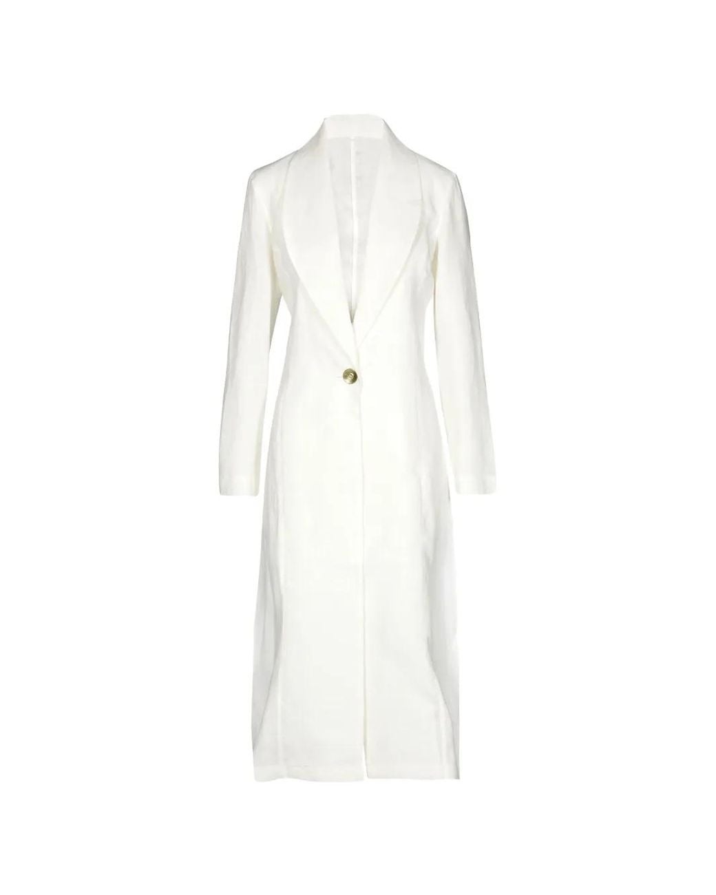 Tessitura Body Couture White Button-Up Longline Cardigan